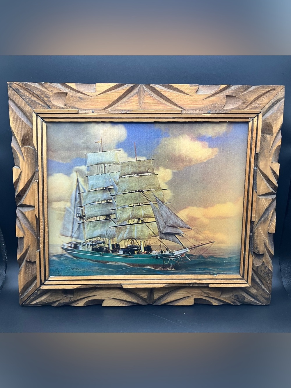 Vintage Green Sailboat Lenticular Art